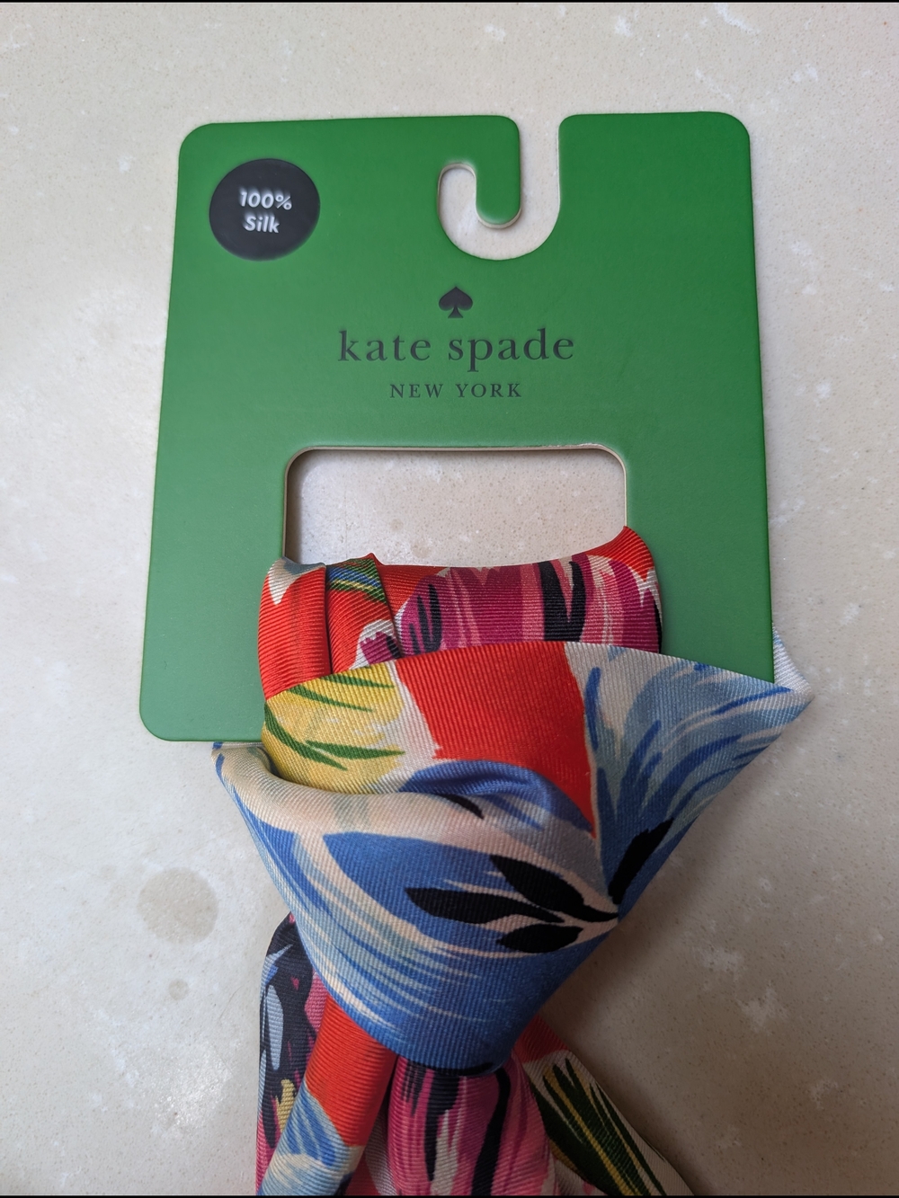 Kate Spade Painted Tulips Silk Square Scarf - Picture 3 of 8